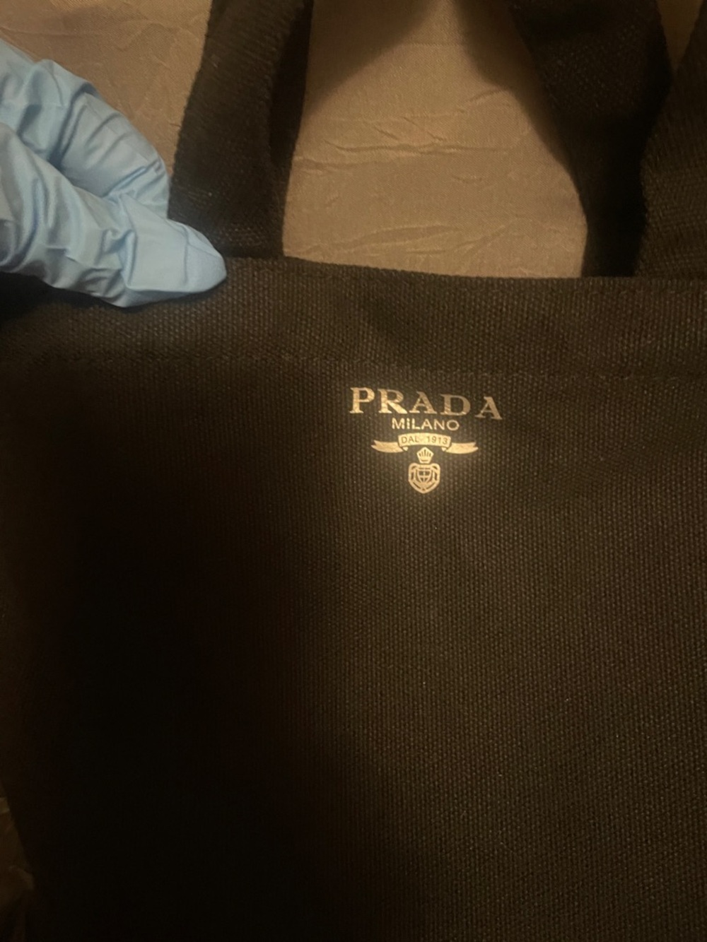 Prada Black Canvas Messenger Tote - Picture 3 of 17